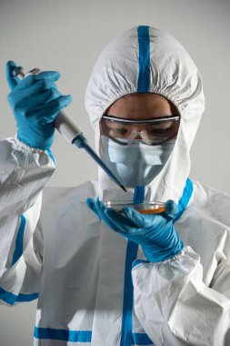 Researcher working for research on Covid-19.