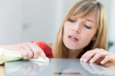 Woman suffering from contamination OCD.