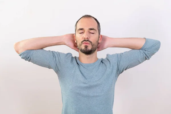 Man Carrying Out Relaxation Techniques — Stock Photo, Image