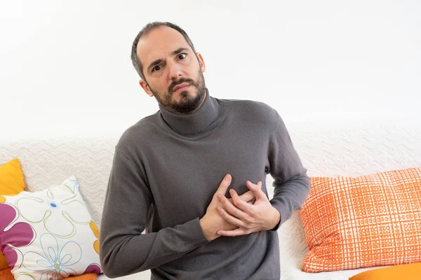 Man Chest Pain — Stockfoto