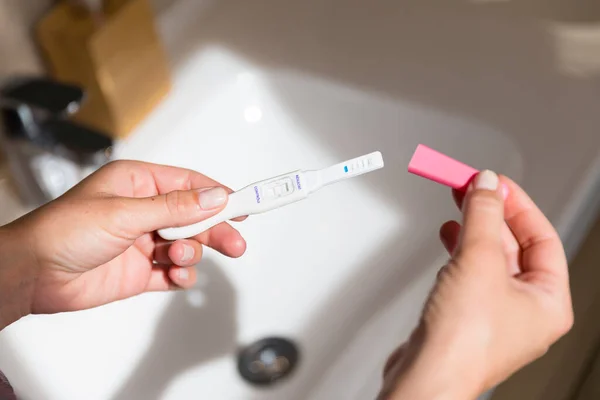 Positive pregnancy test. close-up view