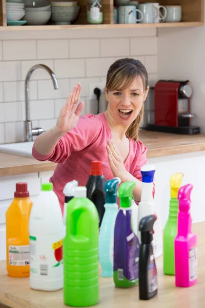 Toxic Household Cleaning Products — Stockfoto