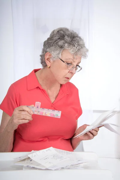 Weekly Pill Box Senior Woman Close — Stok fotoğraf