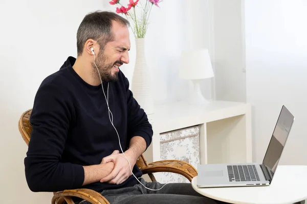 Man Consulting His Doctor Video Consultation — Stock fotografie