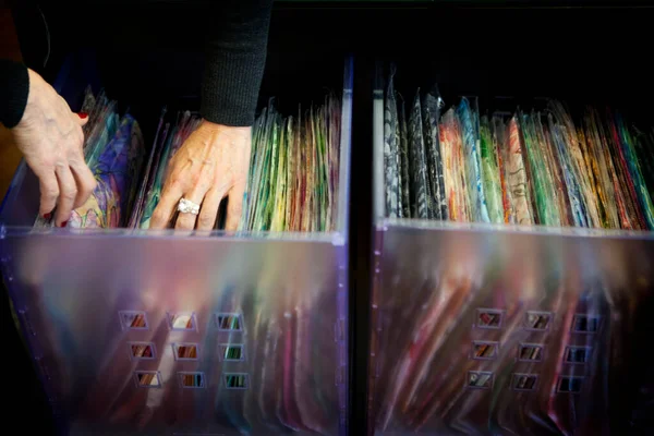 Colorful Scarves Stored Crates — ストック写真