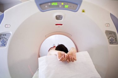 MRI or magnetic resonance imaging of a patient's abdomen.
