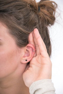 Young woman listening. close-up