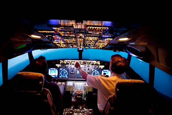 Flight Simulator Used Treatment Fear Aircraft Stress Management Phobias — Zdjęcie stockowe