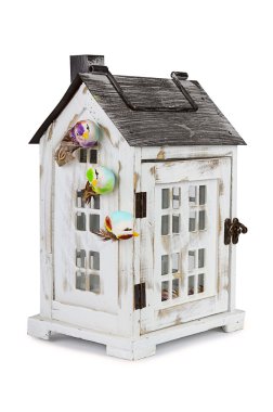 beyaz izole antik küçük fener