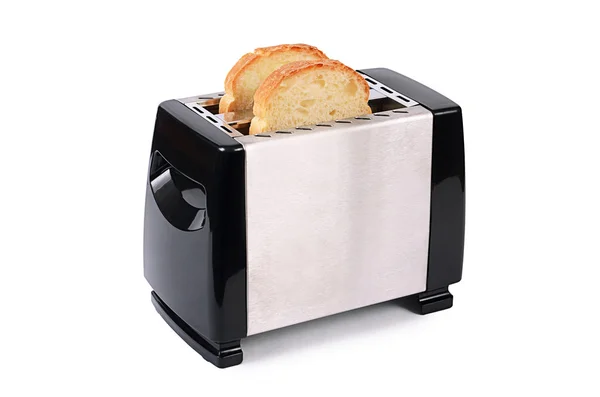 Srebrny toster na białym tle — Zdjęcie stockowe
