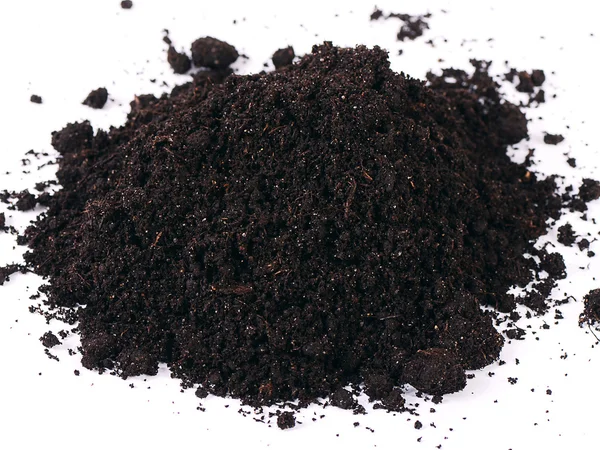 Black ground close up  isolated on white — Stock Photo, Image