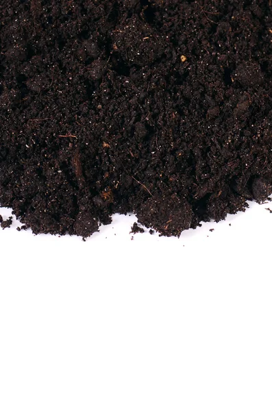 Suelo negro de cerca aislado en blanco — Foto de Stock