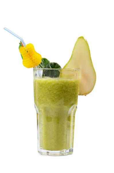 Freshening smoothie de pere izolat pe alb — Fotografie, imagine de stoc