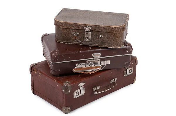 Starý kufr izolované na bílém pozadí — Stock fotografie