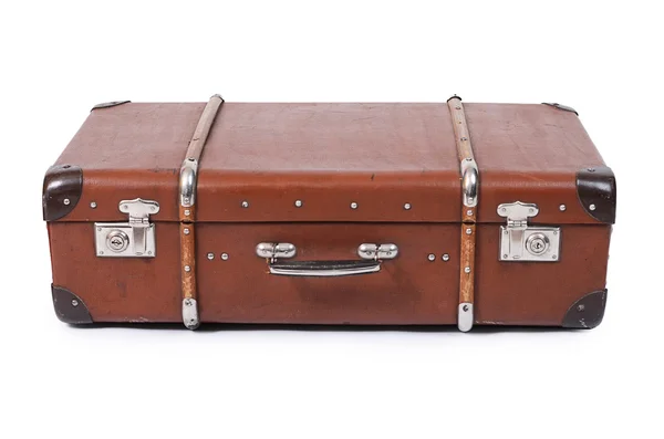 Old suitcase isolated on white background — Stock Photo, Image