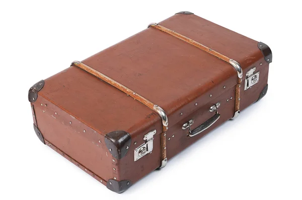 Old suitcase isolated on white background — Stock Photo, Image