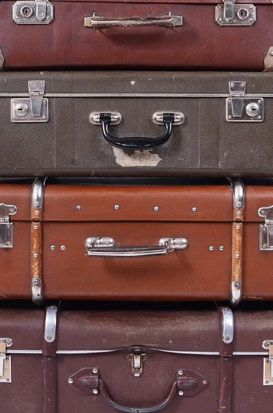 Many old suitcase close up — Stock Photo, Image