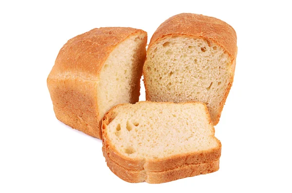 Pane bianco isolato su fondo bianco — Foto Stock