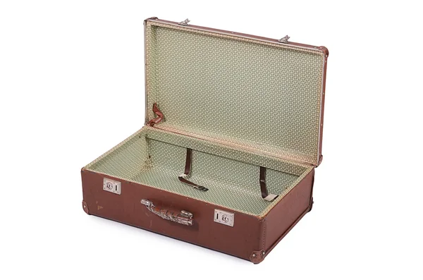 Vieille valise isolée sur fond blanc — Photo