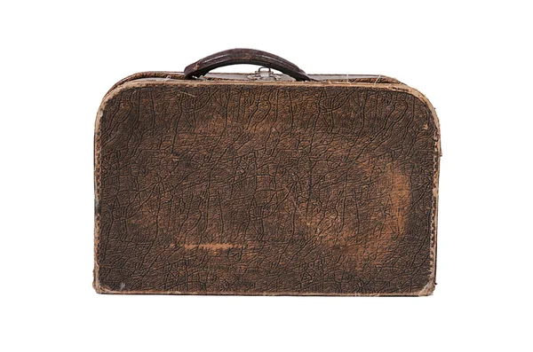 白い背景に隔離された古いスーツケース — ストック写真