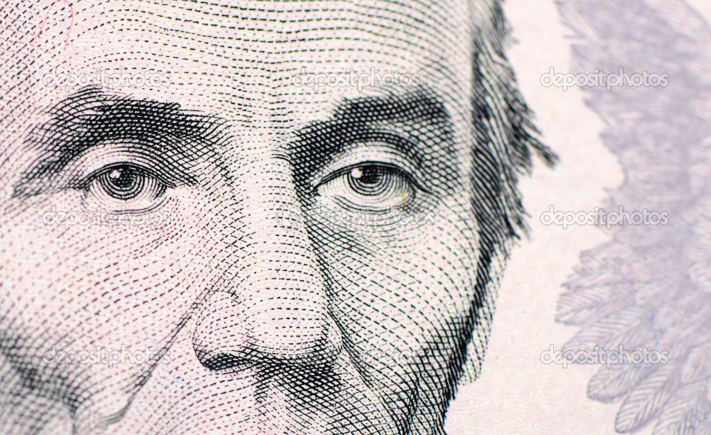 The face of Lincoln the dollar bill macro