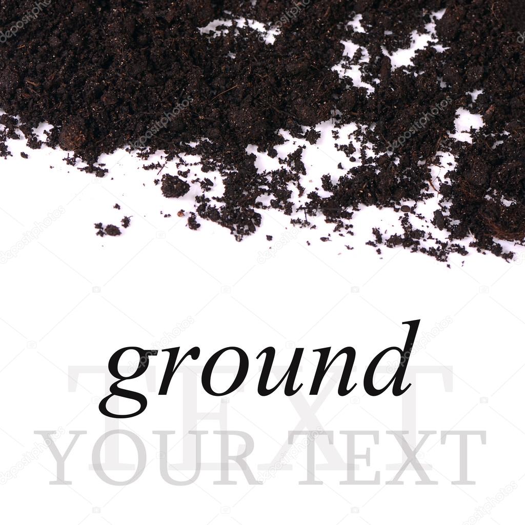Black ground close up  isolated on white