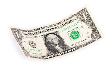 Beyaz arka plan üzerinde izole bir dolar