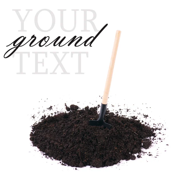 Black ground close-up isolado em branco — Fotografia de Stock