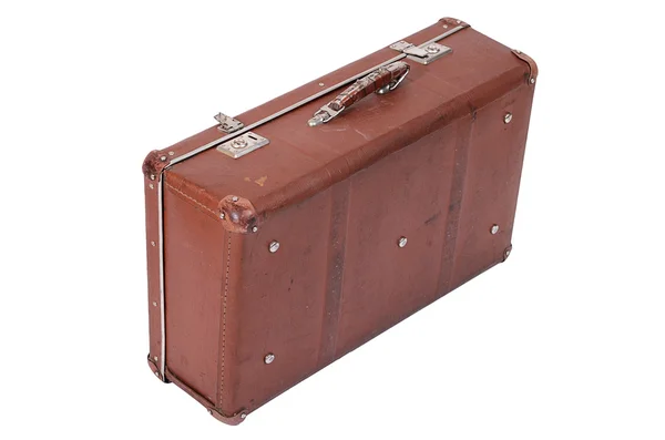 白い背景に隔離された古いスーツケース — ストック写真