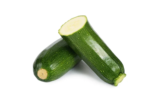 Green zucchini  isolated on white background — Stock Photo, Image