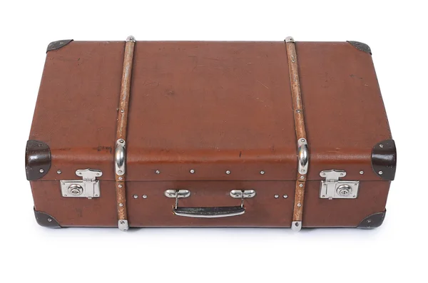 Old suitcase isolated on white background — Stock Photo, Image