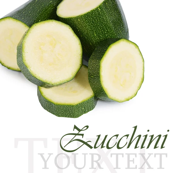 Green zucchini  isolated on white background — Stock Photo, Image