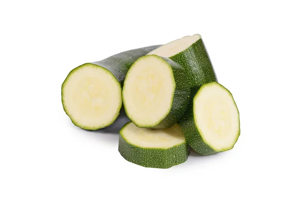 Beyaz arkaplanda yeşil kabak izole