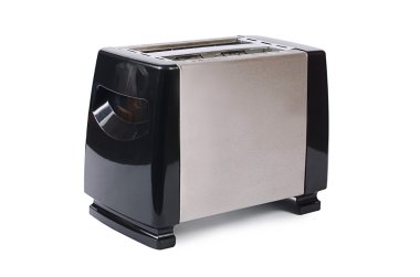 Beyaz arka plan üzerinde izole gümüş tost makinesi