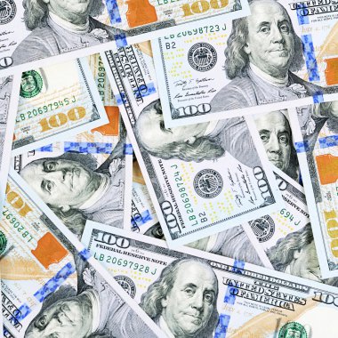 yüz dolarlık banknotlar arka plan olarak