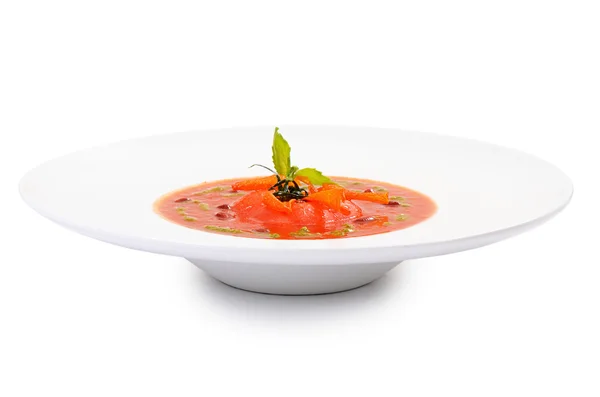 Zupa z pieczonych pomidorów z pesto — Zdjęcie stockowe