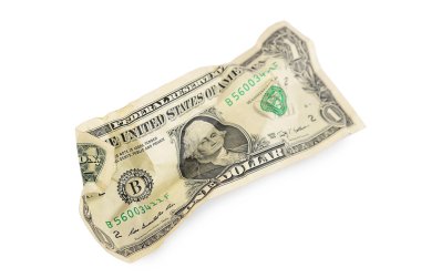 buruşuk dolar faturaları izole