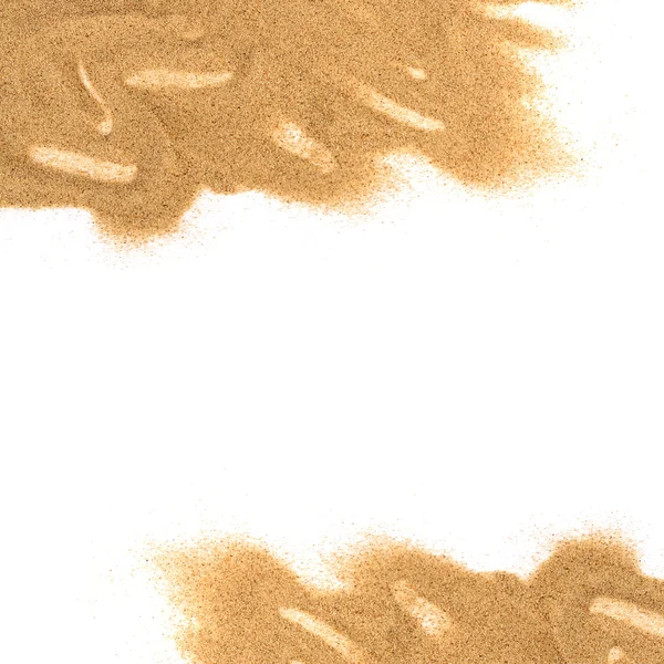 Beyaz arka plan üzerinde izole kum — Stok fotoğraf