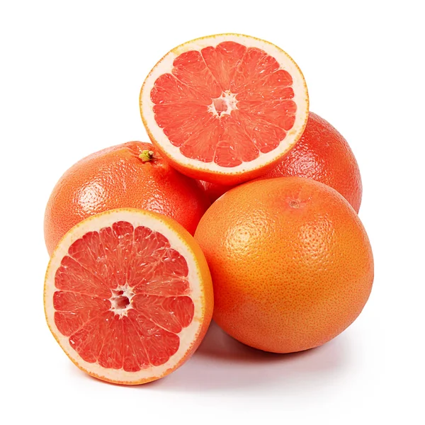 Яскравий грейпфрут ізольований на білому тлі — стокове фото