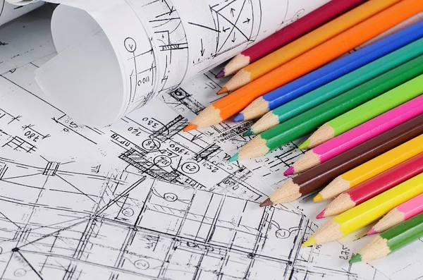 renkli kurşun kalem ile ev projeler