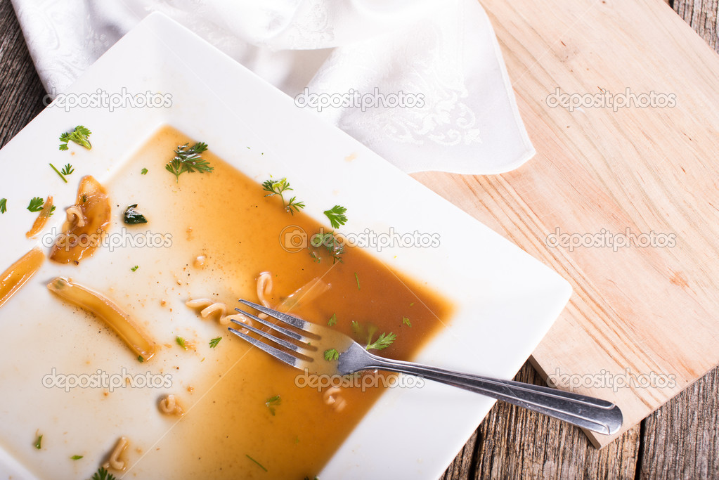 A finished plate empty of food