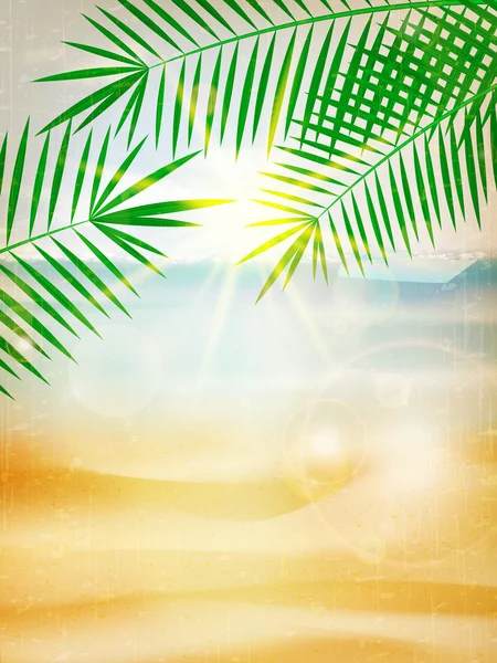 Cartel de verano abstracto con playa . — Vector de stock