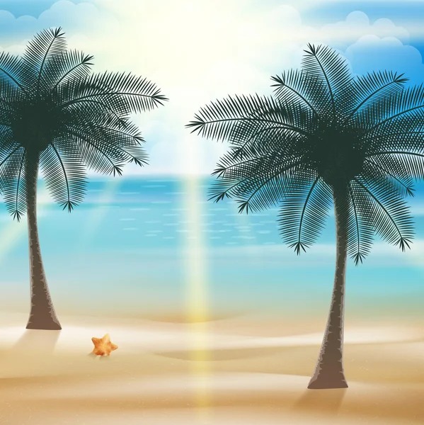 Plantilla de diseño de playa tropical . — Vector de stock