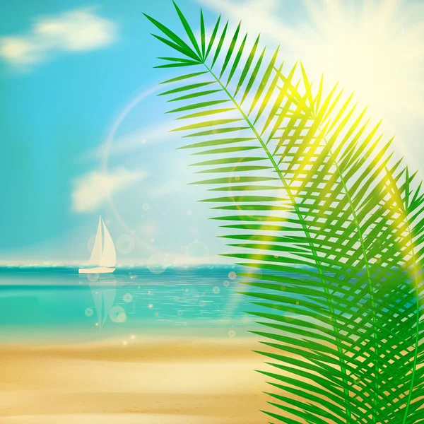 Modello di spiaggia tropicale . — Vettoriale Stock