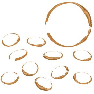 Kahve Lekesi, beyaz zemin üzerine izole.