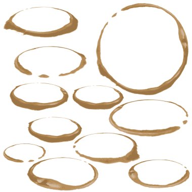 Kahve Lekesi, beyaz zemin üzerine izole.