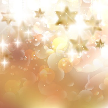 Altın bokeh güzel altın christmas yıldızlara.