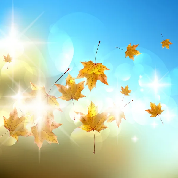 Hösten bakgrund med löv. — Stock vektor