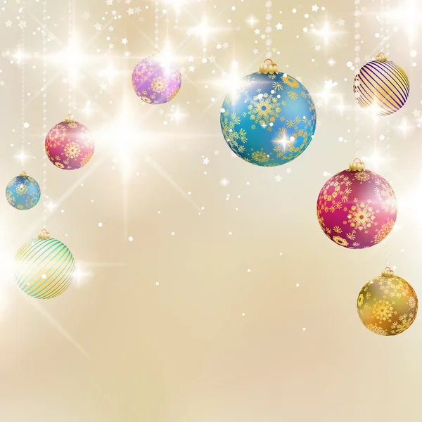 Elegant christmas background with baubles. — Stock Vector