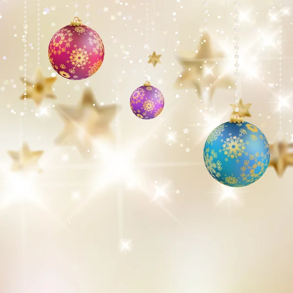 Christmas background with baubles. — Stock Vector